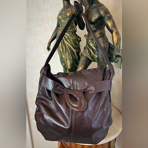 Vintage Brown Leather Shoulder Bag